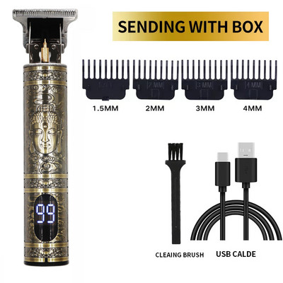 Electric Barber T9 Upgrade LCD Reîncărcabilă Retro Oil Head Sculpt Electric Push Shear Mașină de tuns păr pubian pentru femei