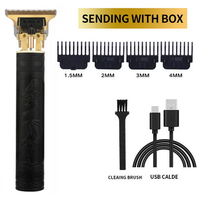 Electric Barber T9 Upgrade LCD Reîncărcabilă Retro Oil Head Sculpt Electric Push Shear Mașină de tuns păr pubian pentru femei