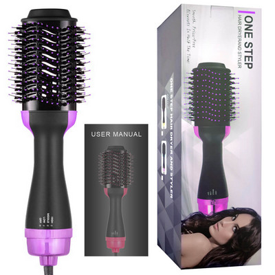 Βούρτσα ζεστού αέρα Hair Curler Volumizer Salon Heat Comb Paddle Styler Negative Iron Generator 3 4 σε 1 ίσιωμα Εργαλεία πιστολάκι