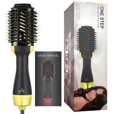 Βούρτσα ζεστού αέρα Hair Curler Volumizer Salon Heat Comb Paddle Styler Negative Iron Generator 3 4 σε 1 ίσιωμα Εργαλεία πιστολάκι