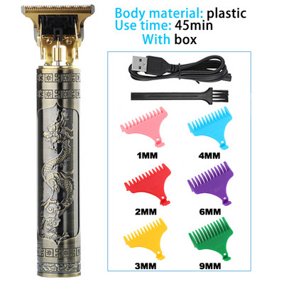 Vintage T9 električni aparat za šišanje, profesionalni stroj za šišanje, muški brijač, trimer za muškarce, stroj za šišanje brade, metalni USB