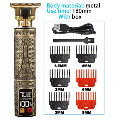 Vintage T9 električni aparat za šišanje, profesionalni stroj za šišanje, muški brijač, trimer za muškarce, stroj za šišanje brade, metalni USB