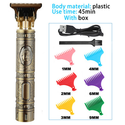 Vintage T9 električni aparat za šišanje, profesionalni stroj za šišanje, muški brijač, trimer za muškarce, stroj za šišanje brade, metalni USB