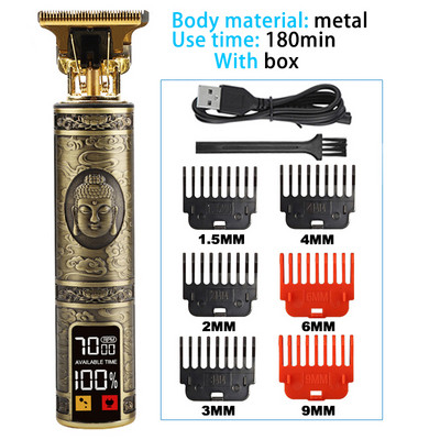 Vintage T9 električni aparat za šišanje, profesionalni stroj za šišanje, muški brijač, trimer za muškarce, stroj za šišanje brade, metalni USB