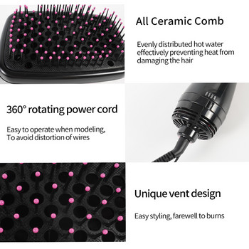 Στεγνωτήρας ζεστού αέρα Βούρτσα Επαγγελματική Ίσιωμα Χτένι Ηλεκτρικό πιστολάκι για styling και στέγνωμα Στεγνωτήρας πιστολάκι μαλλιών