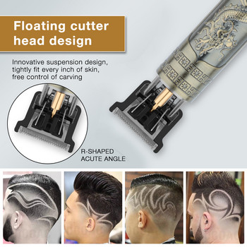 T9 Hair Clipper Professional Electric Trimmer για άντρες 0mm Ξυριστική μηχανή κουρέματος Baldheaded Barber χωρίς καλώδιο