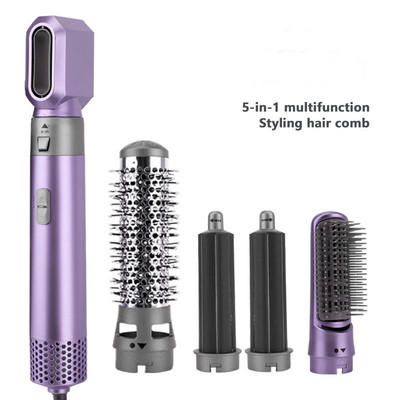 5 In 1 Hair Dryer Brush Multifunction Hair Straightening Brush  Hair Curling Iron Professional Hair Rotating Brush Hair Curler