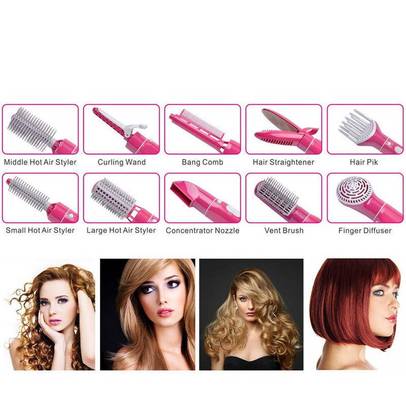 Perie electrică rotativă pentru îndreptarea părului Perie cu aer cald Ondulator de păr Perie pentru uscător de păr Pieptene cu aer fierbinte Pieptene cu ioni negativi