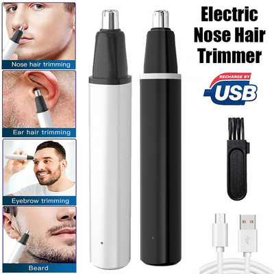 Електрическа самобръсначка за подстригване на косми в носа Преносима самобръсначка за бръснене на косми в носа USB акумулаторна самобръсначка за премахване на вежди за мъже Грижа за лицето