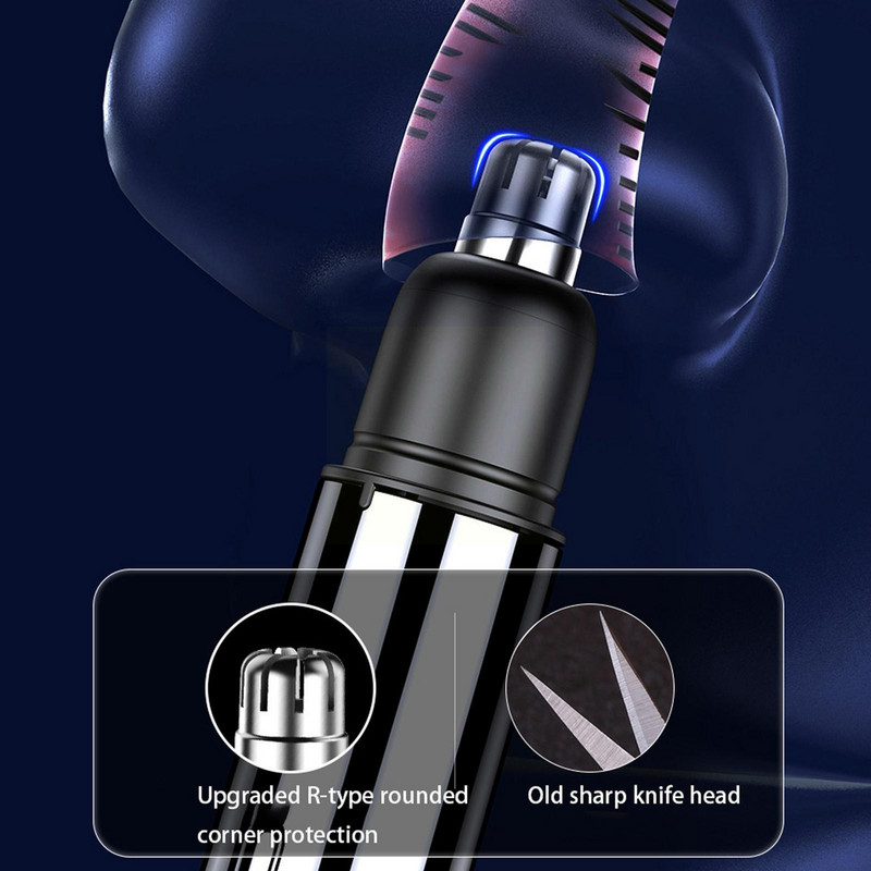 Elektrinės nosies plaukų kirpimo priemonės Nešiojamos nosies ir ausų kirpimo priemonės ir valiklis įkraunamas apsauginis skustuvas Ausų plaukų nosis Y2S4