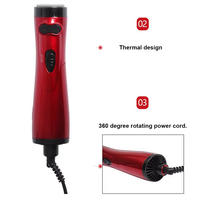Többfunkciós forró hajfésű hajszárító és térfogatnövelő forgóhengerkefe Salon Hot Air Brush Styler hajvasaló hajcsavaró fésű