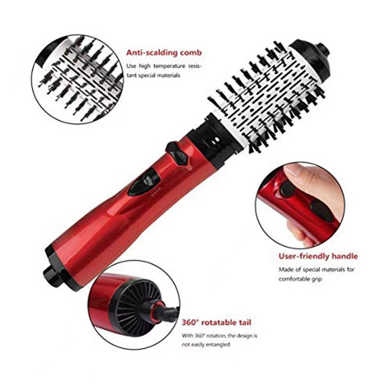 Többfunkciós forró hajfésű hajszárító és térfogatnövelő forgóhengerkefe Salon Hot Air Brush Styler hajvasaló hajcsavaró fésű