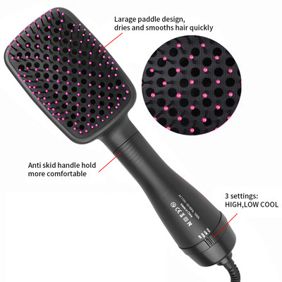 Travel Blow Dryer Comb Hair Dryer Brush Electric Hot Air Comb Women`s Hair Brush Professional Hairdryer Hairbrush