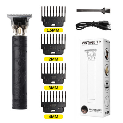 T9 Ηλεκτρική κεφαλή ξυρίσματος κομμωτηρίου με λάδι κομμωτηρίου Electric Pusher Carving Electric Pusher Clipper Hair Precision Trimmer for Men Care