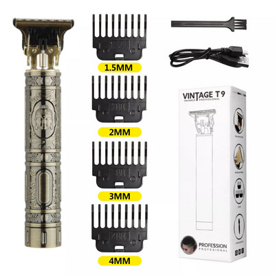 T9 Ηλεκτρική κεφαλή ξυρίσματος κομμωτηρίου με λάδι κομμωτηρίου Electric Pusher Carving Electric Pusher Clipper Hair Precision Trimmer for Men Care