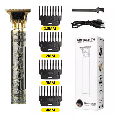 T9 Ηλεκτρική κεφαλή ξυρίσματος κομμωτηρίου με λάδι κομμωτηρίου Electric Pusher Carving Electric Pusher Clipper Hair Precision Trimmer for Men Care