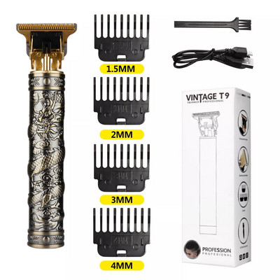 T9 Ηλεκτρική κεφαλή ξυρίσματος κομμωτηρίου με λάδι κομμωτηρίου Electric Pusher Carving Electric Pusher Clipper Hair Precision Trimmer for Men Care