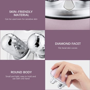 3D Face Massager Roller Face Lift Massage Microcurrents Facial Lifting Περιστρεφόμενη ρυτίδα Αφαίρεση Tighten Anti Wrinkle Skin Beauty