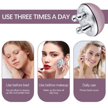 3D Face Massager Roller Face Lift Massage Microcurrents Facial Lifting Περιστρεφόμενη ρυτίδα Αφαίρεση Tighten Anti Wrinkle Skin Beauty