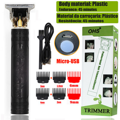 Dragon USB Vintage t9 0mm Hajvágó gép Trimmer For Man Elektromos Professzionális Hajvágó Barber Akkus szakáll Tondeuse