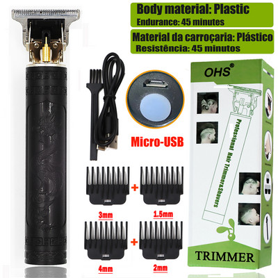 Dragon USB Vintage t9 0mm Hajvágó gép Trimmer For Man Elektromos Professzionális Hajvágó Barber Akkus szakáll Tondeuse