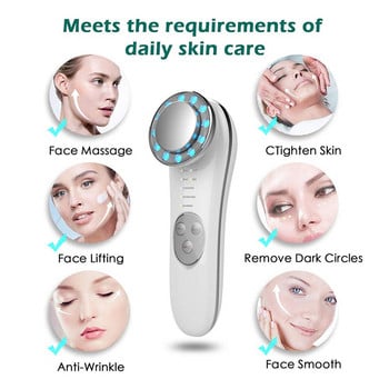 Μηχάνημα ανύψωσης προσώπου 7 σε 1 EMS Micro Current Galvanic Facial Massager Συσκευή σύσφιξης προσώπου Red and Blue Light Εργαλεία περιποίησης δέρματος