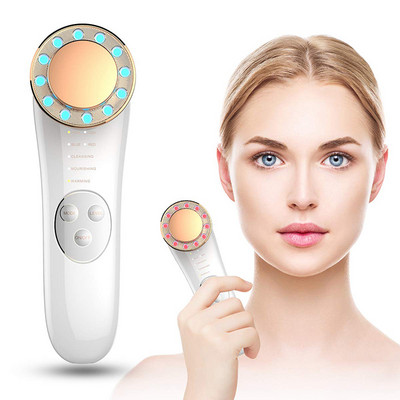 Mașină de lifting facial 7 în 1 EMS Micro-curent galvanic masaj facial Dispozitiv de strângere a feței Instrumente de îngrijire a pielii cu lumină roșie și albastră
