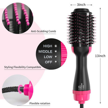 One Step Ionic Hair dryer and Volumizer 4-in-1 Upgrade Hot Air Brush Rotating Straightening Curling Salon Negative Ion Styler
