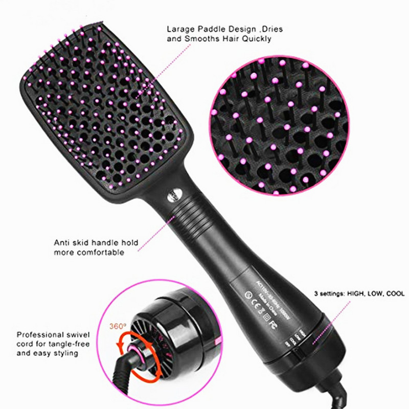 Hot Air Brush One Step Hair Dryer & Volumizer for Straightening Curling Drying Professional Brush Hair Dryers for Women