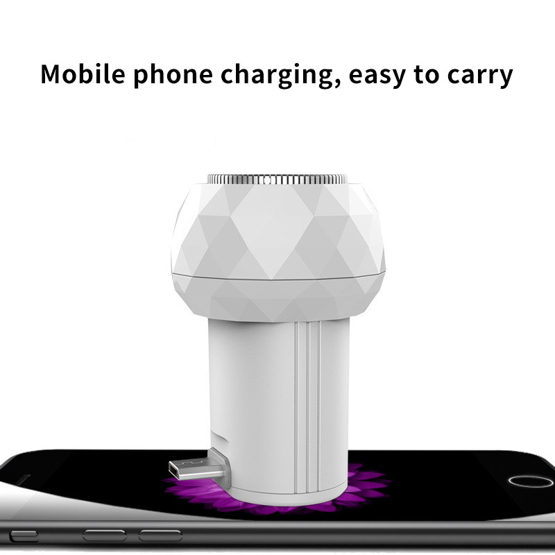 Hordozható borotva borotva telefon töltő USB töltés kék fényű telefon borotvák férfiaknak C típusú Micro USB iPhone készülékekhez
