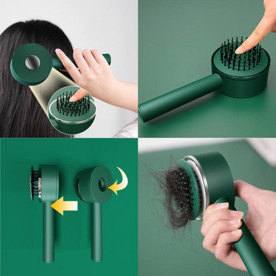 Airbag Massage Scalp Comb Professional Detangling One-key Self-cleaning Anti-Static Hair Brush Soft Fine Comb Hair Grooming Tool