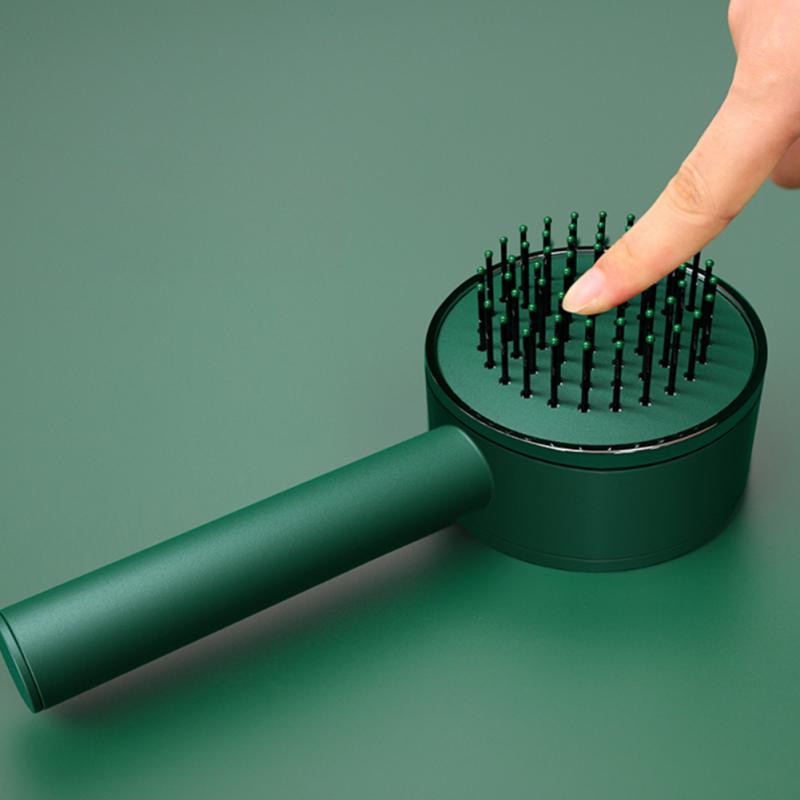 Oro pagalvės masažinės galvos odos šukos Profesionalios šukos, viena mygtukas savaime išsivalantis antistatinis plaukų šepetys, minkštas švelnus šukuotas plaukų priežiūros įrankis