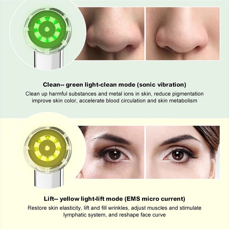 Arcmasszírozó Bőrfiatalítás Rádiós mezoterápia LED Arc lifting Beauty Vibrációs ránctalanítás Rádiófrekvenciás bőrápolás