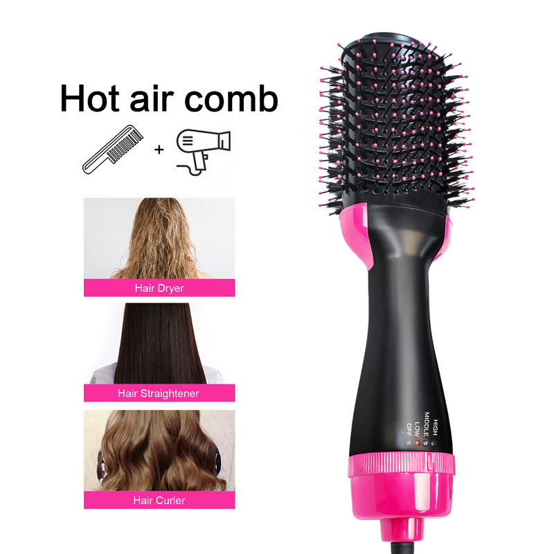 One Step Hajszárító Hot Comb Hajszárító Kefe Hajfúvóhoz Melegítő Hajkefe Styler Hajvasaló és Hajcsavaró 3 az 1-ben
