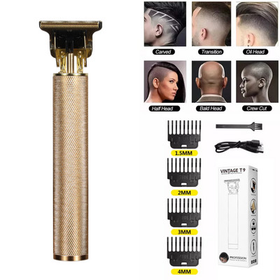 T9 USB Електрическа бръснарска акумулаторна нова бръснарска мъжка бръснач Машинка за подстригване Професионална Mega Zero Finishing машина Керамична самобръсначка