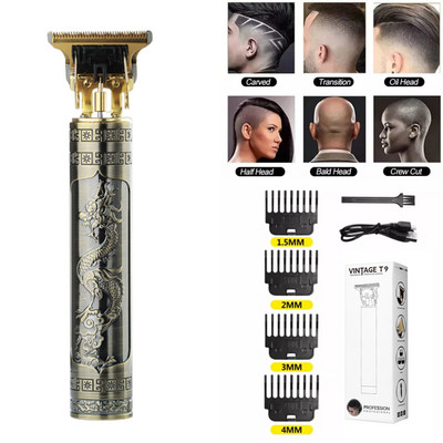 T9 USB Електрическа бръснарска акумулаторна нова бръснарска мъжка бръснач Машинка за подстригване Професионална Mega Zero Finishing машина Керамична самобръсначка