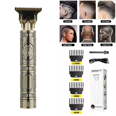 T9 USB Електрическа бръснарска акумулаторна нова бръснарска мъжка бръснач Машинка за подстригване Професионална Mega Zero Finishing машина Керамична самобръсначка