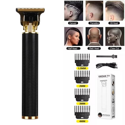 T9 USB Електрическа бръснарска акумулаторна нова бръснарска мъжка бръснач Машинка за подстригване Професионална Mega Zero Finishing машина Керамична самобръсначка