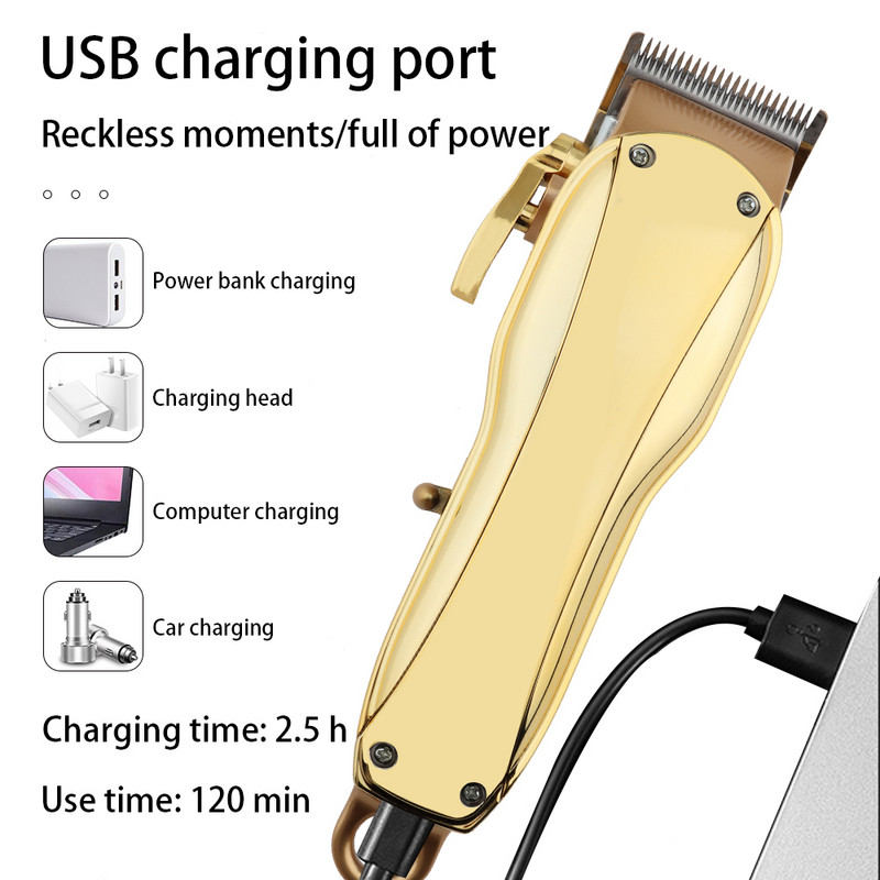 WEASTI Stroj za šišanje Profesionalni set Električni trimer Bežični brijač 0 mm Brijački stroj za rezanje za muškarce Punjiva britva