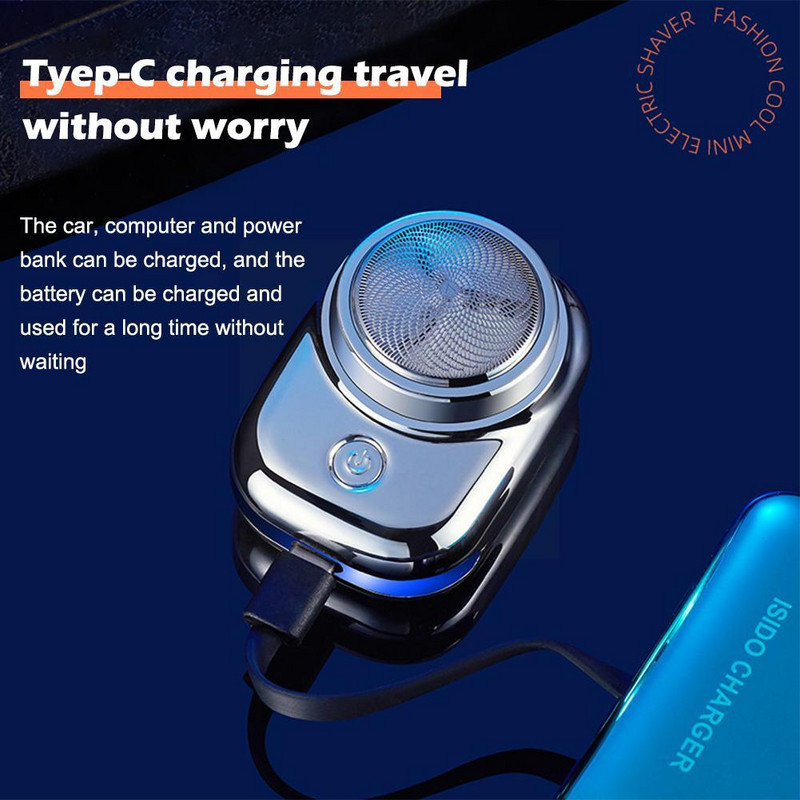 Mini elektrinis skustuvas su 6 peiliais vyriškas skutimosi mašina USB įkraunama barzdos kirpimo mašinėlė Kelioninis skutimosi elektrinis skustuvas vyrams A0H2