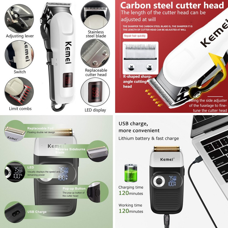 Profesionali kirpykla plaukų kirpimo mašinėlė įkraunama elektrinė plaukų kirpimo mašina vyrų kirpėjų plaukų kirpimo mašina