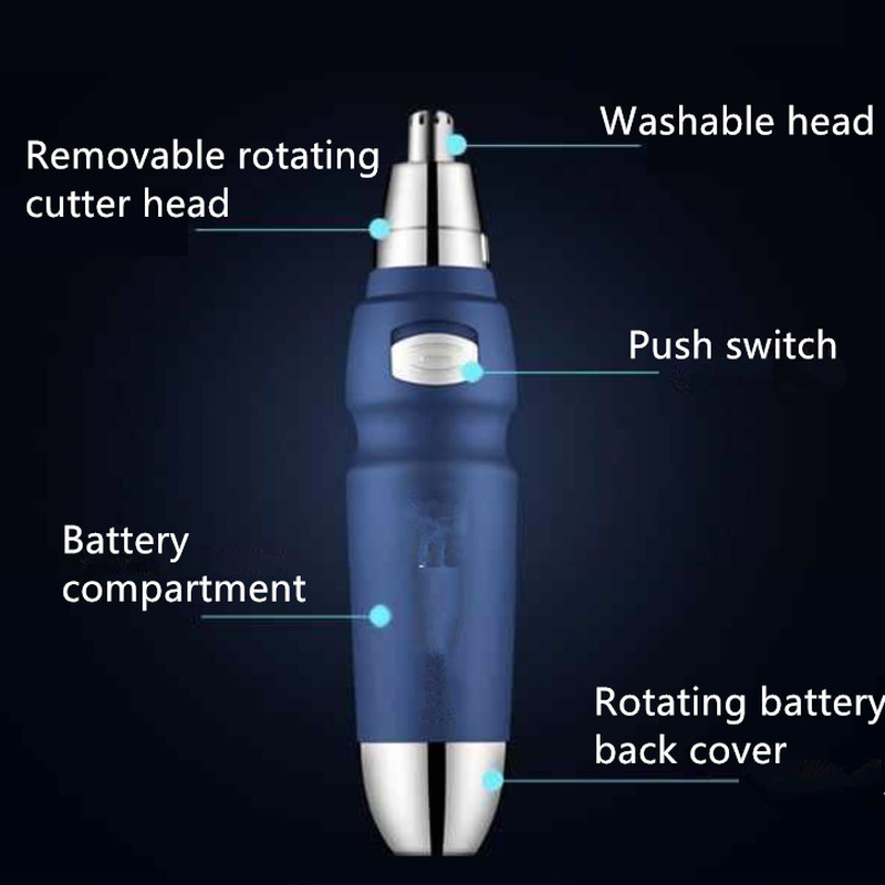 Värskendatud elektriline raseerimisnina kõrva trimmer, ohutu näohooldus, laetav ninakarvade trimmer meestele, kes raseerivad karvueemaldusi habemenuga