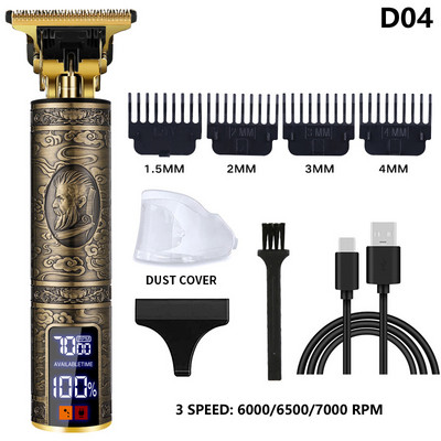 Ηλεκτρική κουρευτική μηχανή USB Επαναφορτιζόμενη ανδρική ξυριστική μηχανή κοπής Barber Professional Hair Clipper