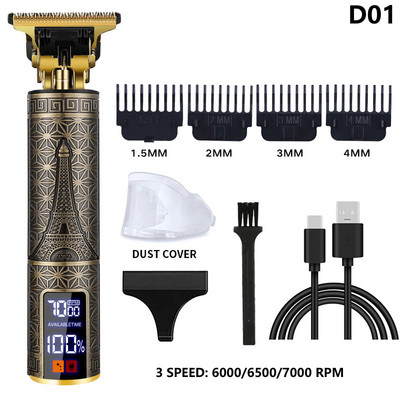 Ηλεκτρική κουρευτική μηχανή USB Επαναφορτιζόμενη ανδρική ξυριστική μηχανή κοπής Barber Professional Hair Clipper