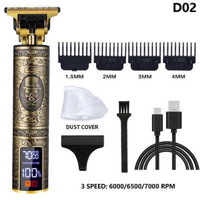 Ηλεκτρική κουρευτική μηχανή USB Επαναφορτιζόμενη ανδρική ξυριστική μηχανή κοπής Barber Professional Hair Clipper