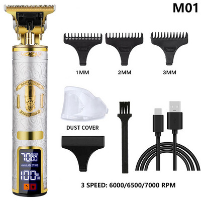 Ηλεκτρική κουρευτική μηχανή USB Επαναφορτιζόμενη ανδρική ξυριστική μηχανή κοπής Barber Professional Hair Clipper