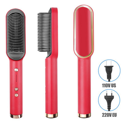 Naujas plaukų suktukas kelių greičių plaukų tiesintuvas elektrinis tiesinimo šukos garbanojimo geležies plaukų šepetys karštos šukos nuo nuplikimo keraminis