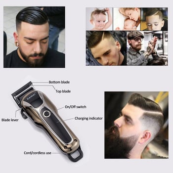 Kemei Clipper Electric Hair Trimmer για άνδρες Ηλεκτρική ξυριστική μηχανή επαγγελματική ανδρική μηχανή κοπής Ασύρματη κουρευτική μηχανή