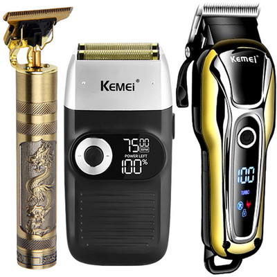 Kemei Clipper Electric Hair Trimmer για άνδρες Ηλεκτρική ξυριστική μηχανή επαγγελματική ανδρική μηχανή κοπής Ασύρματη κουρευτική μηχανή