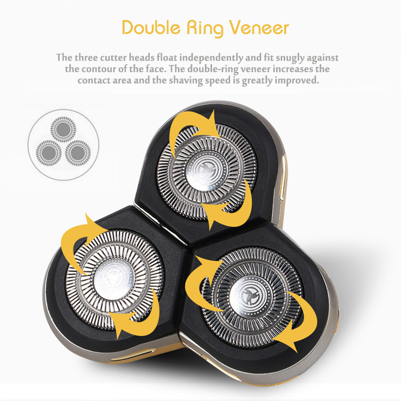 Преносима мъжка мини електрическа самобръсначка USB зареждане Бръснач Мъжки тример за бръснене Пет плаващи остриета Водоустойчив инструмент за почистване на лице